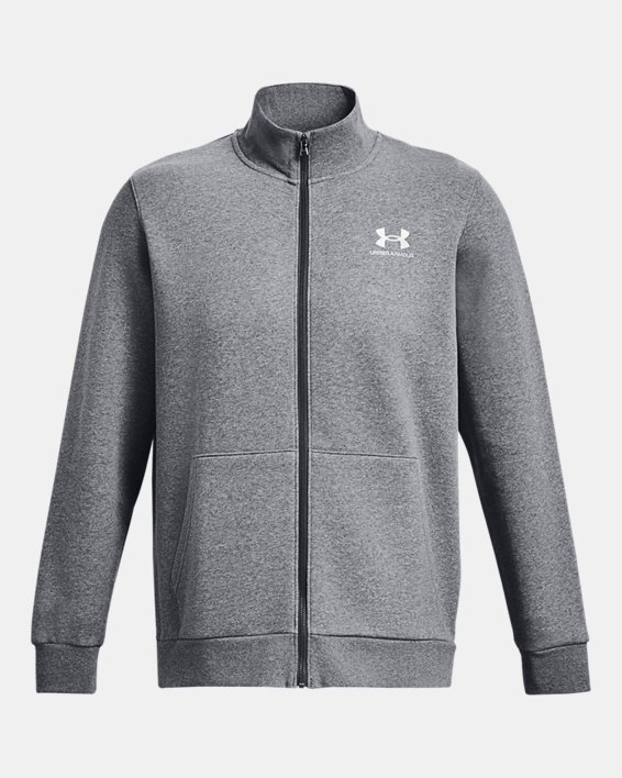 Men's UA Essential Fleece Track Jacket, Gray, pdpMainDesktop image number 4